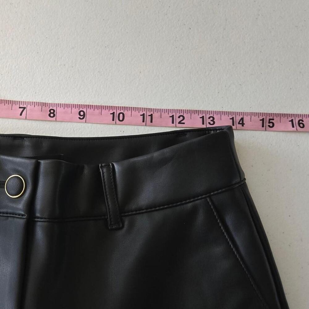 new whbm Black faux leather wide leg pants 4 - Picture 6 of 7